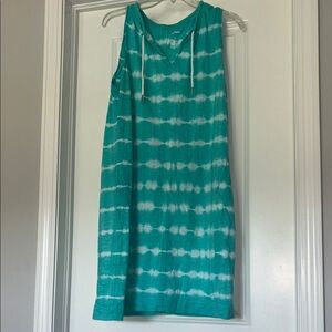 Sonoma Teal and White Sleeveless dress
